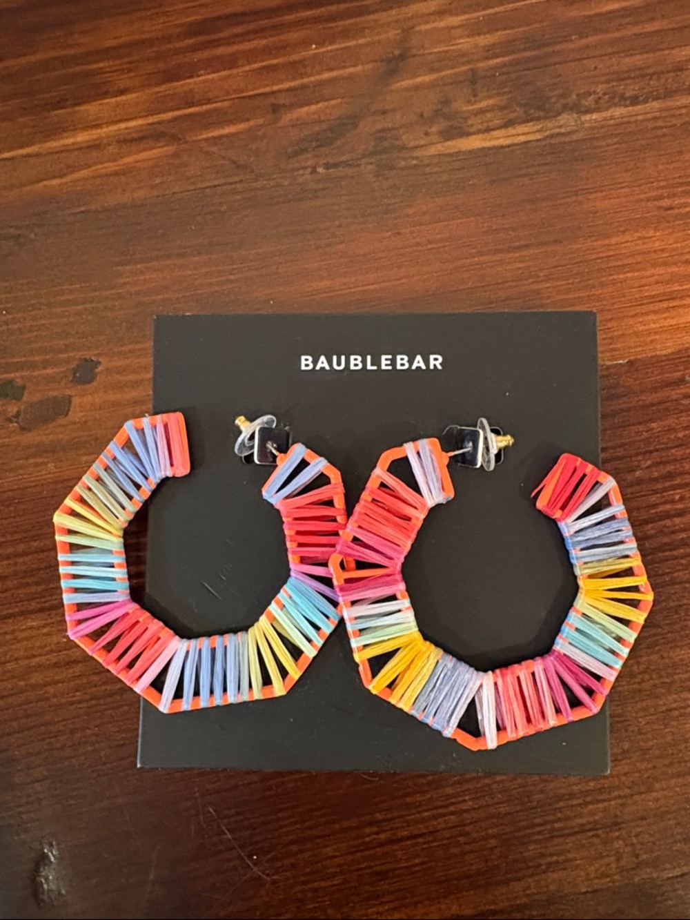 NWT BaubleBar Reinette Raffia Hoop Earrings